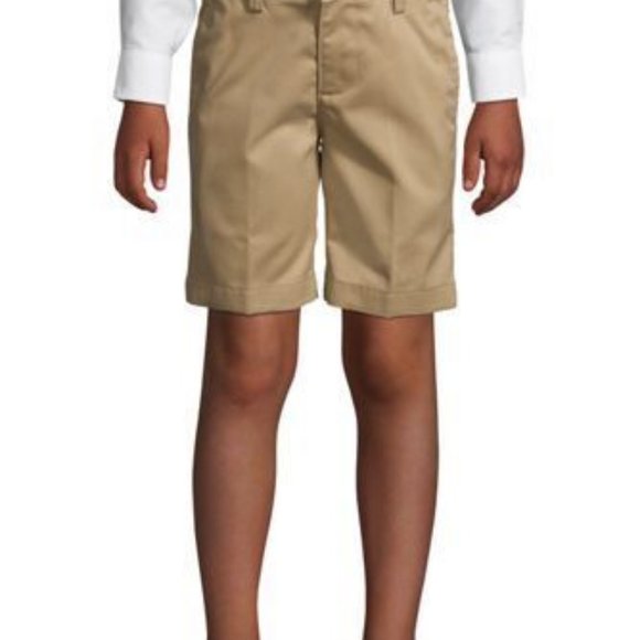 NWT LANDS' END UNIFORM PLAIN STAIN/WRINKLE RESISTANT CHINO SHORTS KHAKI 10H, 18H - Picture 3 of 9